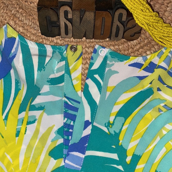 mud pie ‘Macy’ Shift Dress in Green Palm Print - Picture 8 of 12